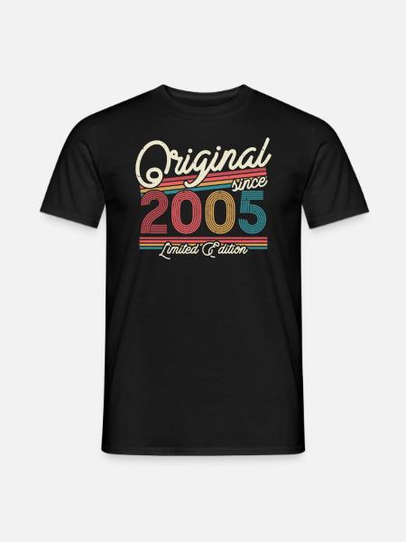 Cadeau d’anniversaire vintage et rétro 2005 - T-shirt homme - noir