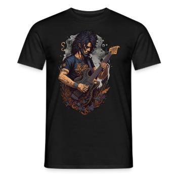 um guitarrista - Men's T-Shirt - black - Front - AI Model Male 178 light (178cm)
