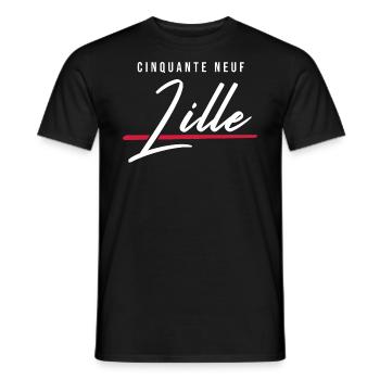 Lille 59 Frankreich Kennzeichen - Männer T-Shirt - Schwarz - Vorne - AI Model Male 178 light (178cm)