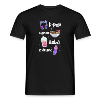 Thé à bulles - T-shirt homme - noir - Devant - AI Model Male 178 light (178cm)