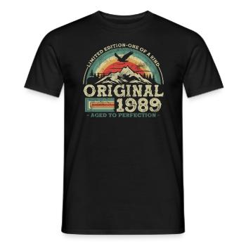 Original seit 1989 Limited Edition - Männer T-Shirt - Schwarz - Vorne - AI Model Male 178 light (178cm)