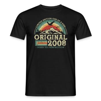 Original seit 2008 Limited Edition - Männer T-Shirt - Schwarz - Vorne - AI Model Male 178 light (178cm)