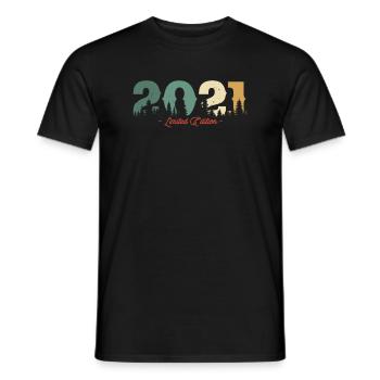 Vintage Geburtstagsgeschenk Wald 2021 - Männer T-Shirt - Schwarz - Vorne - AI Model Male 178 light (178cm)