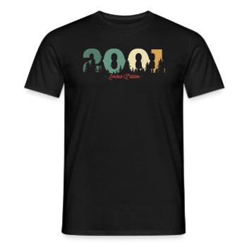 Vintage Geburtstagsgeschenk Wald 2001 - Männer T-Shirt - Schwarz - Vorne - AI Model Male 178 light (178cm)