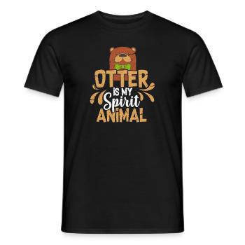 Loutre - T-shirt homme - noir - Devant - AI Model Male 178 light (178cm)