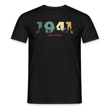 Vintage 1941 Birthday Gift - Men's T-Shirt - black - Front - AI Model Male 178 light (178cm)