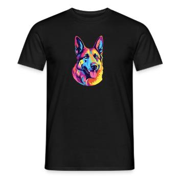 Chien de berger - T-shirt homme - noir - Devant - AI Model Male 178 light (178cm)