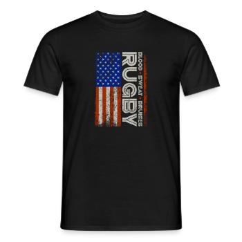 Club de rugby Équipe de rugby Football Sport Cadeau - T-shirt homme - noir - Devant - AI Model Male 178 light (178cm)