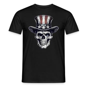 Oncle SamTotenkopf zum 4.Juli - T-shirt homme - noir - Devant - AI Model Male 178 light (178cm)