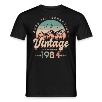 1984 Jahrgang Geburtstag Jahrgang 1984 - Männer T-Shirt - Schwarz - Vorne - AI Model Male 178 light (178cm)