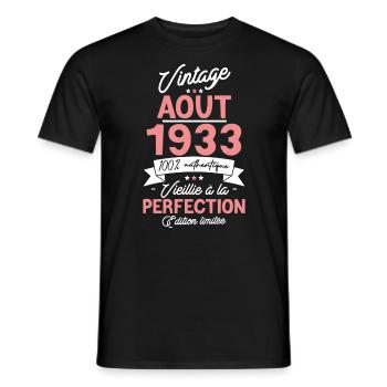 Surprise Août 1933 - T-shirt homme - noir - Devant - AI Model Male 178 light (178cm)