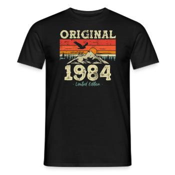 Birthday present 1984 - Men's T-Shirt - black - Front - AI Model Male 178 light (178cm)