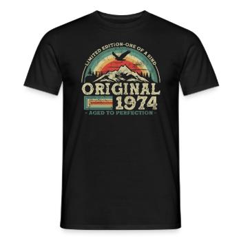 Anniversary 1974 - Men's T-Shirt - black - Front - AI Model Male 178 light (178cm)