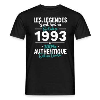 Legends October 1993 - 30 years - Men's T-Shirt - black - Front - AI Model Male 178 light (178cm)