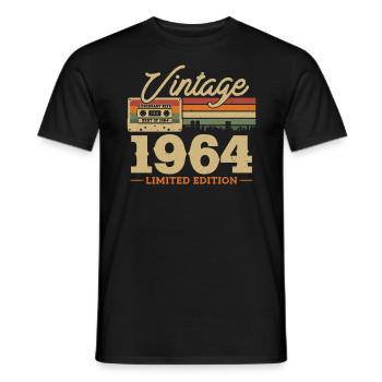 Vintage 1964 - 60 Years Limited Edition - Men's T-Shirt - black - Front - AI Model Male 178 light (178cm)