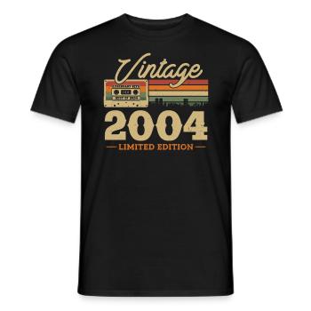 Vintage 2004 - 20 Jahre Limited Edition - Männer T-Shirt - Schwarz - Vorne - AI Model Male 178 light (178cm)