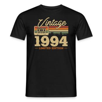 Vintage 1994 30 Jahre Limited Edition - Männer T-Shirt - Schwarz - Vorne - AI Model Male 178 light (178cm)