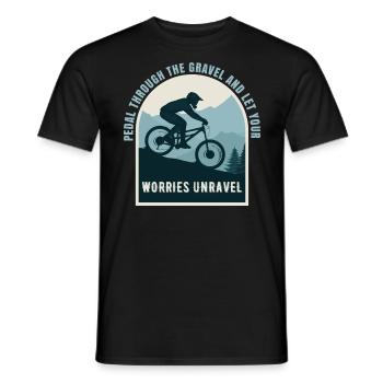Funny gravel bike bike road bike mtb motif - Men's T-Shirt - black - Front - AI Model Male 178 light (178cm)