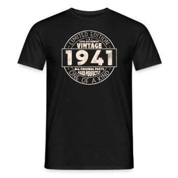 Vintage 1941 Cadeau d’anniversaire - T-shirt homme - noir - Devant - AI Model Male 178 light (178cm)