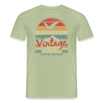 Original 1981 Geburtstag Retro - Männer T-Shirt - Sage - Vorne - AI Model Male 178 light (178cm)