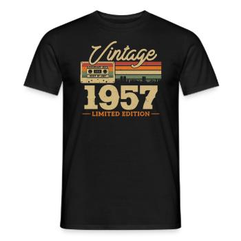 1957 - 66/67 anniversaire - T-shirt homme - noir - Devant - AI Model Male 178 light (178cm)
