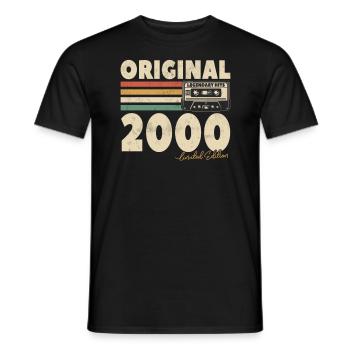 Vintage 2000 Geschenk - Männer T-Shirt - Schwarz - Vorne - AI Model Male 178 light (178cm)