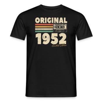 Vintage 1952 Cadeau d’anniversaire - T-shirt homme - noir - Devant - AI Model Male 178 light (178cm)
