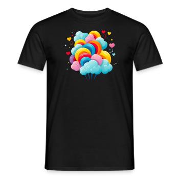 bunte Zuckerwatte Wolken - Männer T-Shirt - Schwarz - Vorne - AI Model Male 178 light (178cm)