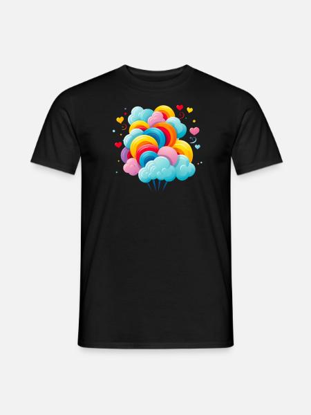 bunte Zuckerwatte Wolken - Männer T-Shirt - Schwarz
