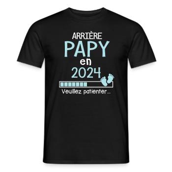 Arrière Papy en 2024 cadeau futur Grand-père - T-shirt homme - noir - Devant - AI Model Male 178 light (178cm)