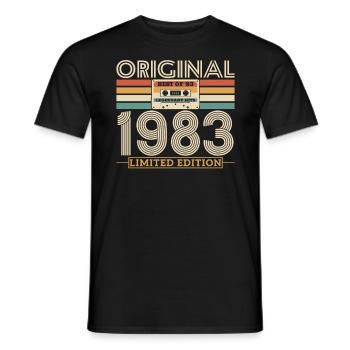 Original 1983 Vintage Anniversary Retro 40 Years - Men's T-Shirt - black - Front - AI Model Male 178 light (178cm)
