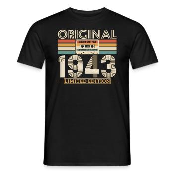 1943 Anniversary Retro Édition Limitée - T-shirt homme - noir - Devant - AI Model Male 178 light (178cm)