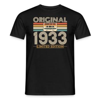1933 Jubiläum Limited Edition 90 Jahre - Männer T-Shirt - Schwarz - Vorne - AI Model Male 178 light (178cm)