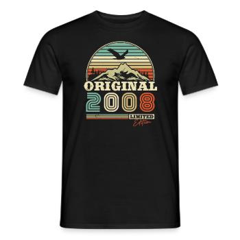 Legendary year of birth 2008 - Men's T-Shirt - black - Front - AI Model Male 178 light (178cm)