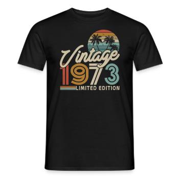 Original 1973 Jahrgang Vintage Geburtstag Retro - Männer T-Shirt - Schwarz - Vorne - AI Model Male 178 light (178cm)