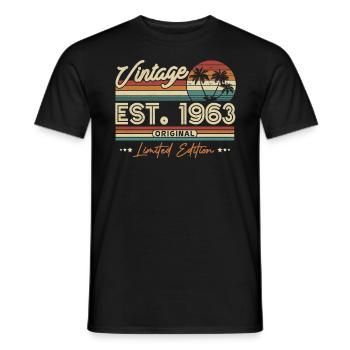 Vintage Anniversary 60 years - Men's T-Shirt - black - Front - AI Model Male 178 light (178cm)