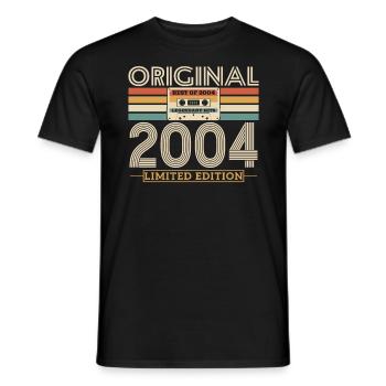 Original birthday gift 2004 19/20 years - Men's T-Shirt - black - Front - AI Model Male 178 light (178cm)