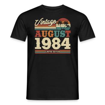Vintage Geburtstagsgeschenk 1984 - Männer T-Shirt - Schwarz - Vorne - AI Model Male 178 light (178cm)