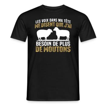 j'ai besoin de plus de moutons - T-shirt homme - noir - Devant - AI Model Male 178 light (178cm)