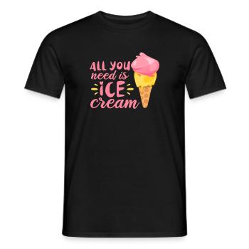 Crème glacée Crème glacée Crème glacée Cadeau d’été - T-shirt homme - noir - Devant - AI Model Male 178 light (178cm)