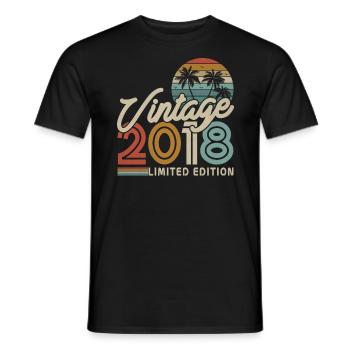 Vintage Geburtstagsgeschenk 2018 - 5/6 Jahre - Männer T-Shirt - Schwarz - Vorne - AI Model Male 178 light (178cm)