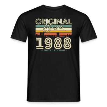 Vintage 1988 Birthday Gift - Men's T-Shirt - black - Front - AI Model Male 178 light (178cm)