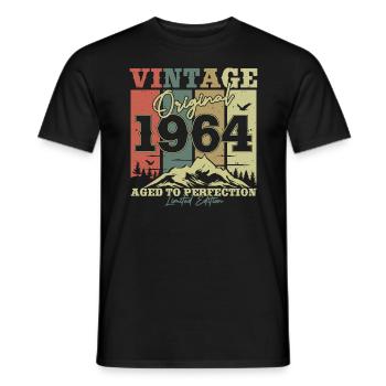 Original 1964 Vintage Birthday Year - Men's T-Shirt - black - Front - AI Model Male 178 light (178cm)