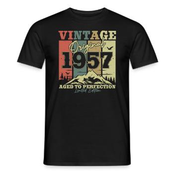Original 1957 Vintage Geburtstags-Retro - Männer T-Shirt - Schwarz - Vorne - AI Model Male 178 light (178cm)