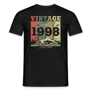 Vintage 1998 Geburtstagsgeschenk - Männer T-Shirt - Schwarz - Vorne - AI Model Male 178 light (178cm)