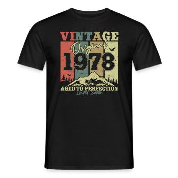 Vintage 1978 Cadeau d’anniversaire - T-shirt homme - noir - Devant - AI Model Male 178 light (178cm)