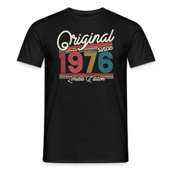 Gift 47/48 Birthday 1976 - Men's T-Shirt - black - Front - AI Model Male 178 light (178cm)