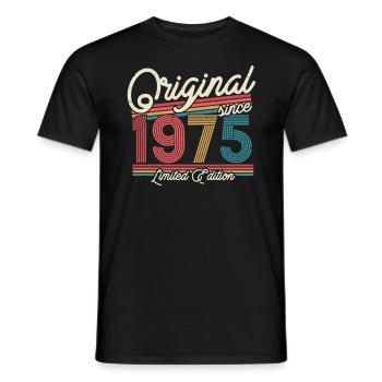 Geschenk 1975er Jahrgang 48/49 Jahre - Männer T-Shirt - Schwarz - Vorne - AI Model Male 178 light (178cm)