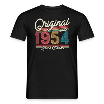 Cadeau 69/70e anniversaire 1954 - T-shirt homme - noir - Devant - AI Model Male 178 light (178cm)