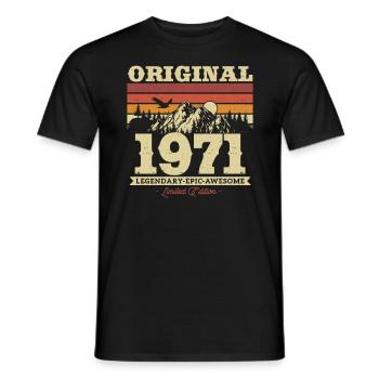 Millésime 1971 Cadeau 52/53 Années - T-shirt homme - noir - Devant - AI Model Male 178 light (178cm)